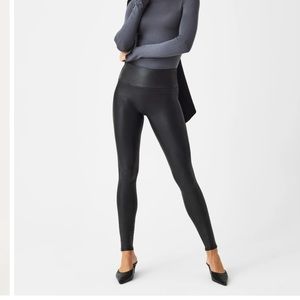 Spanx Faux Leather Legging in Black - Petite Medium